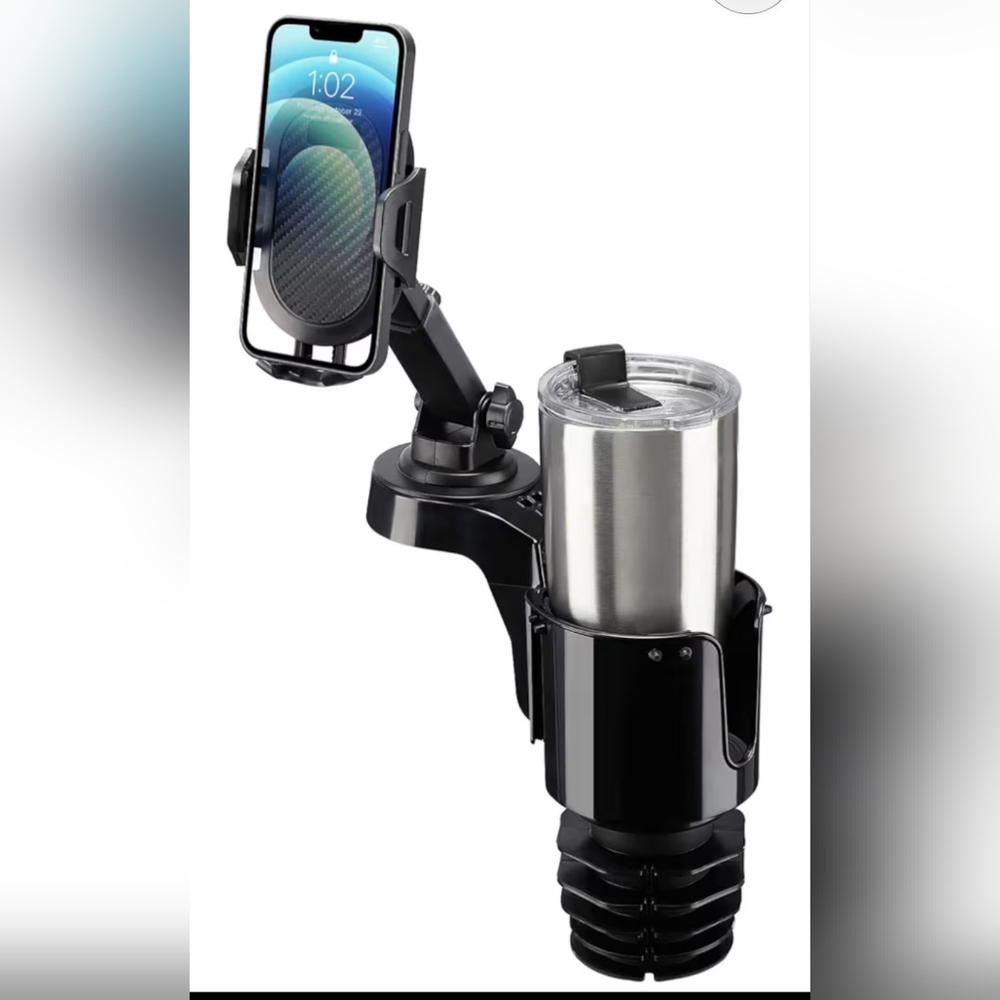 Adjustable Black Car Cup Holder Phone Mount